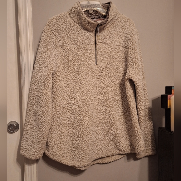 GreenTea Tops - Green Tea Cozy Cream Sherpa Pullover Jacket Shacket